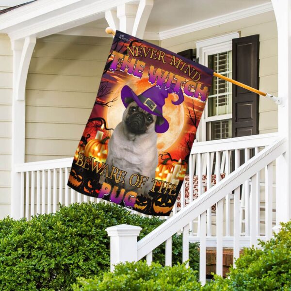 Beware! Halloween Pug Flag - Spooky & Cute Decor - Image 5