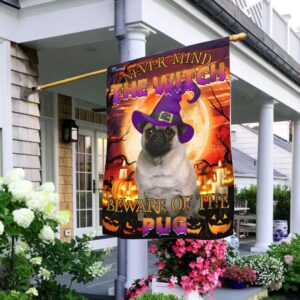 Beware! Halloween Pug Flag - Spooky & Cute Decor