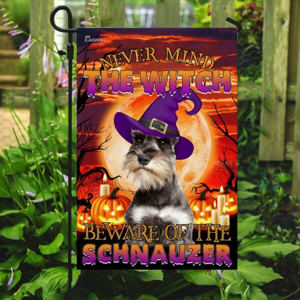 Beware! Halloween Schnauzer Flag - Spooky Dog Decor - Image 7