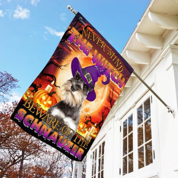 Beware! Halloween Schnauzer Flag - Spooky Dog Decor - Image 3