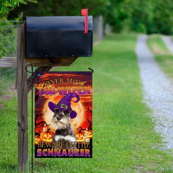 Beware! Halloween Schnauzer Flag - Spooky Dog Decor - Image 9