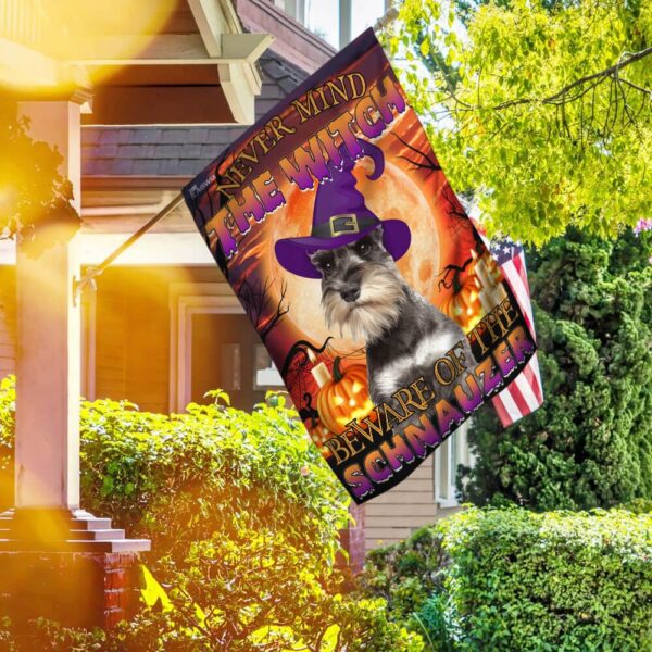 Beware! Halloween Schnauzer Flag - Spooky Dog Decor - Image 2