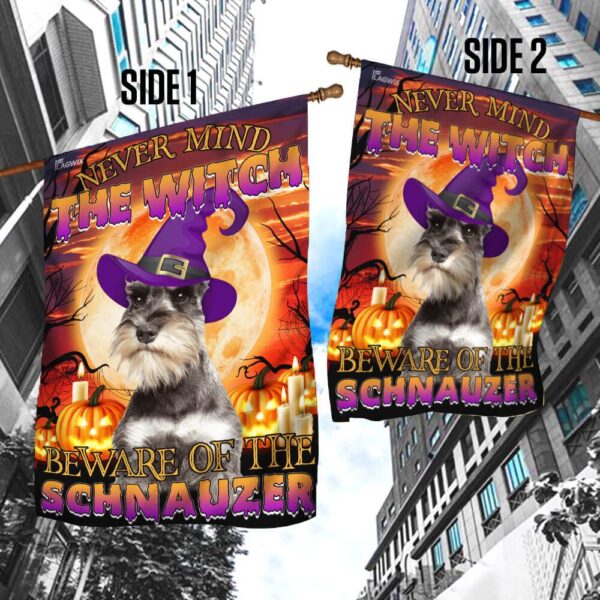 Beware! Halloween Schnauzer Flag - Spooky Dog Decor - Image 4