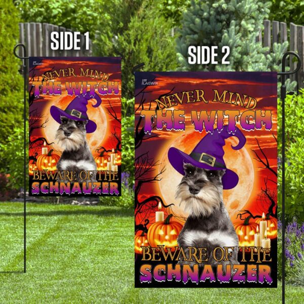 Beware! Halloween Schnauzer Flag - Spooky Dog Decor - Image 8
