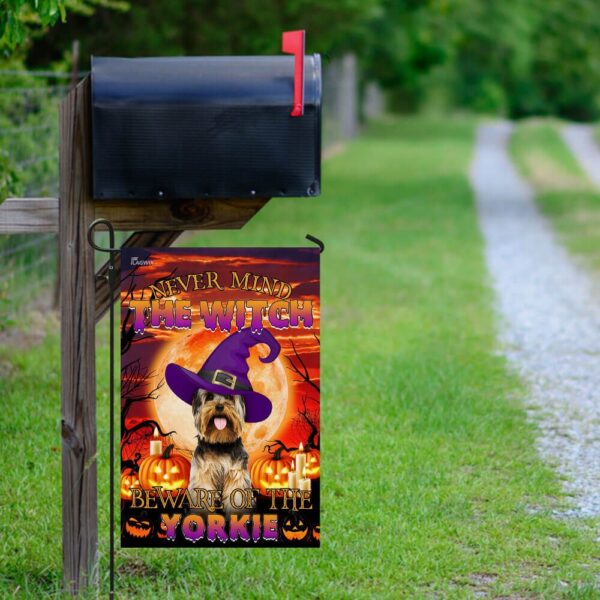Halloween Yorkie Beware Flag: Spooky Yard Decor THB2504F6 - Image 9