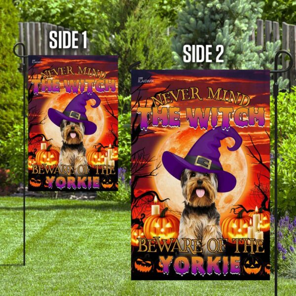 Halloween Yorkie Beware Flag: Spooky Yard Decor THB2504F6 - Image 8