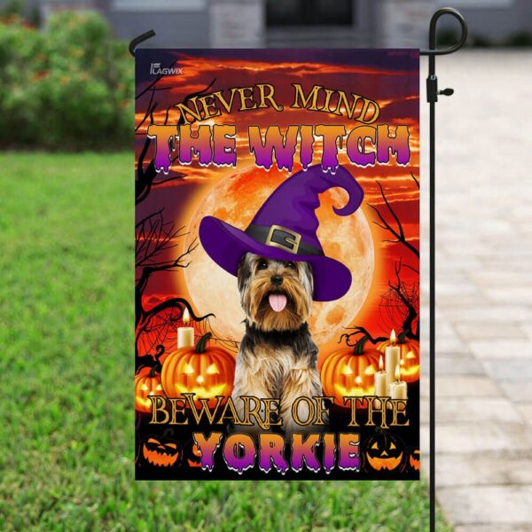 Halloween Yorkie Beware Flag: Spooky Yard Decor THB2504F6 - Image 6