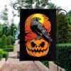 Spooky Halloween Crow Garden Flag: Autumn Decor