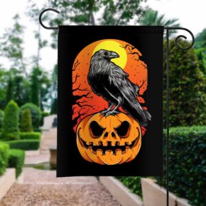 Spooky Halloween Crow Garden Flag: Autumn Decor