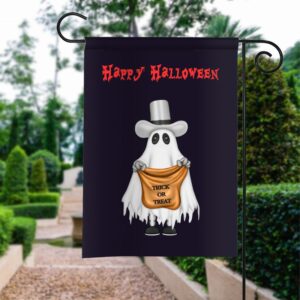 Spooky Halloween Ghost Garden Flag: Trick or Treat!