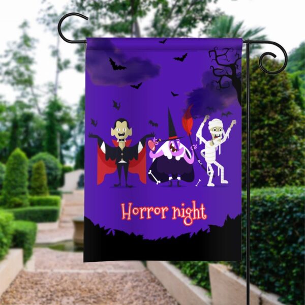 Halloween Horror Night Garden Flag: Spooky Yard Decoration