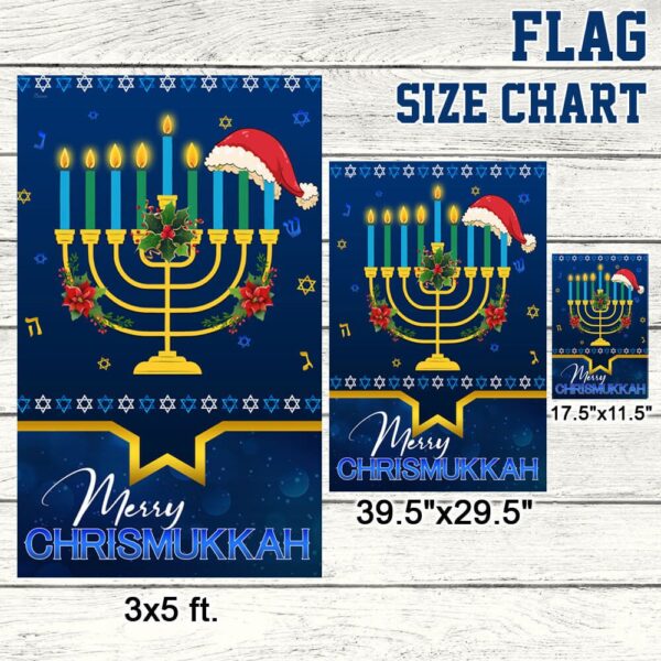 Hanukkah & Christmas Flag: Merry Chirstmukkah Holly Jolly LNT788F - Image 8