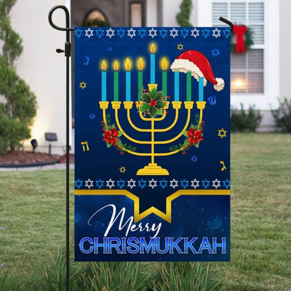 Hanukkah & Christmas Flag: Merry Chirstmukkah Holly Jolly LNT788F - Image 5