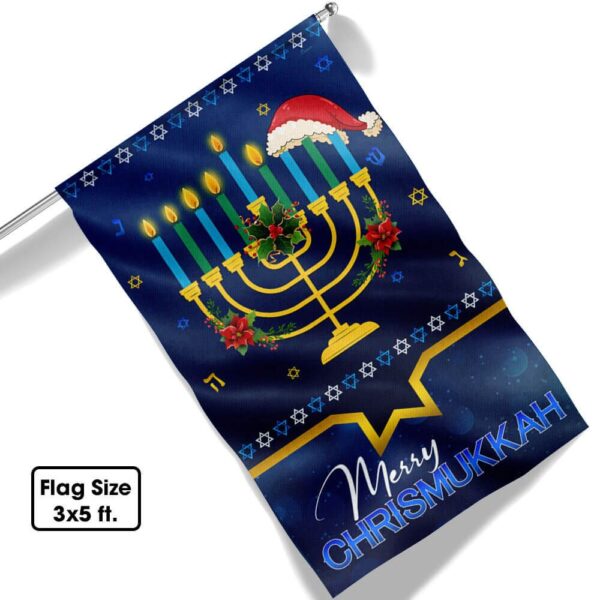 Hanukkah & Christmas Flag: Merry Chirstmukkah Holly Jolly LNT788F - Image 7