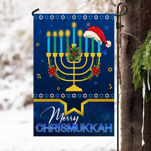 Hanukkah & Christmas Flag: Merry Chirstmukkah Holly Jolly LNT788F - Image 4