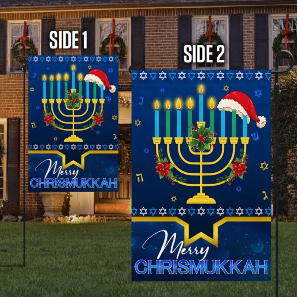 Hanukkah & Christmas Flag: Merry Chirstmukkah Holly Jolly LNT788F - Image 6