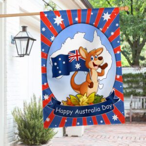 Happy Australia Day Kangaroo Flag: Aussie Pride TQN979F