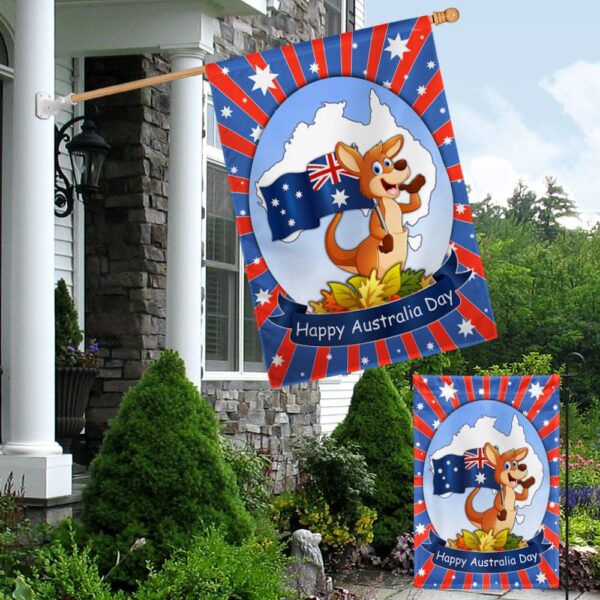 Happy Australia Day Kangaroo Flag: Aussie Pride TQN979F - Image 4