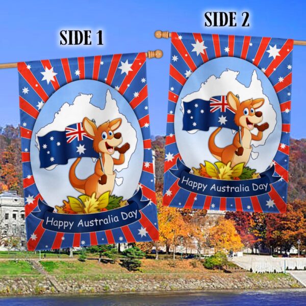 Happy Australia Day Kangaroo Flag: Aussie Pride TQN979F - Image 2