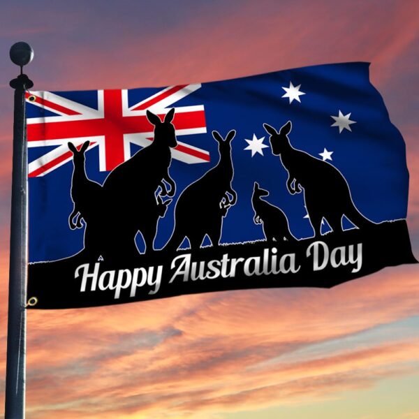 Happy Australia Day Kangaroo Flag Grommet - TQN797GF