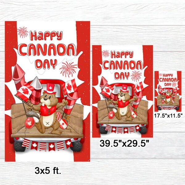 Happy Canada Day Beaver Flag: MLN1330F - Image 7