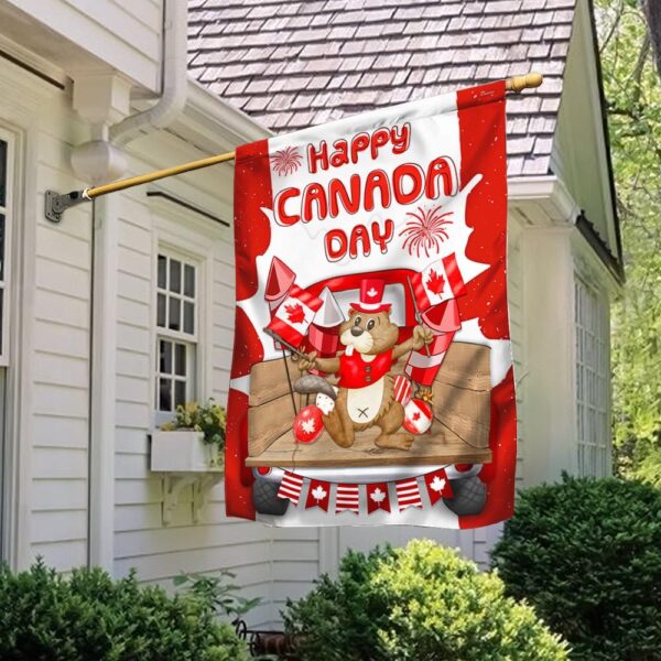 Happy Canada Day Beaver Flag: MLN1330F - Image 2