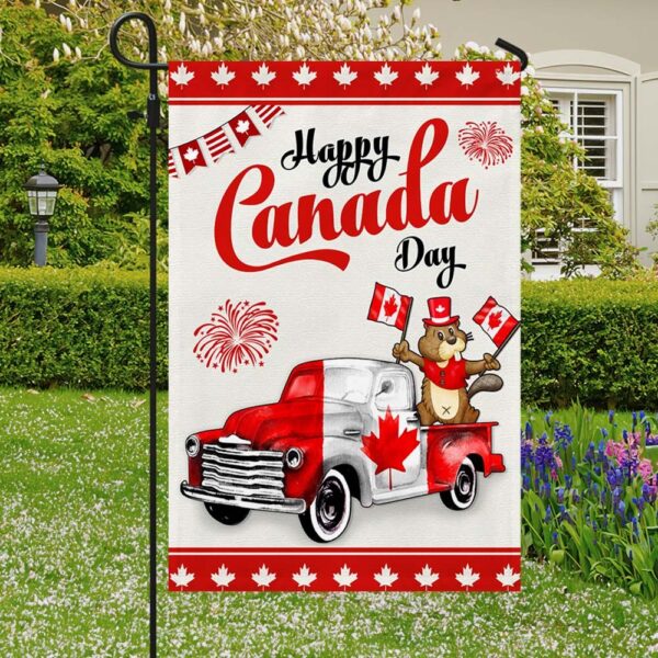 Happy Canada Day Beaver Truck Flag: TQN1202F - Image 3