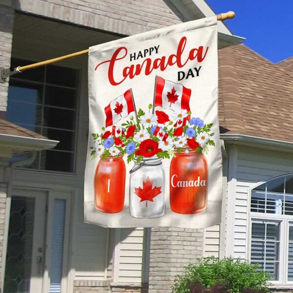 Happy Canada Day Flower Flag TQN1203F: Patriotic Decor