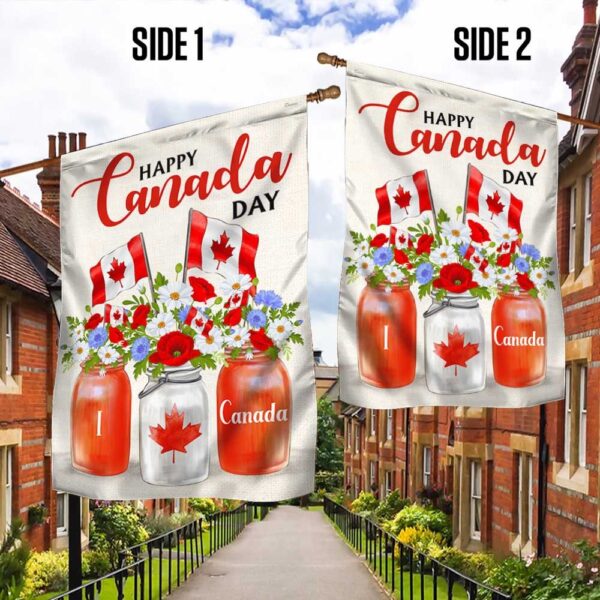 Happy Canada Day Flower Flag TQN1203F: Patriotic Decor - Image 2