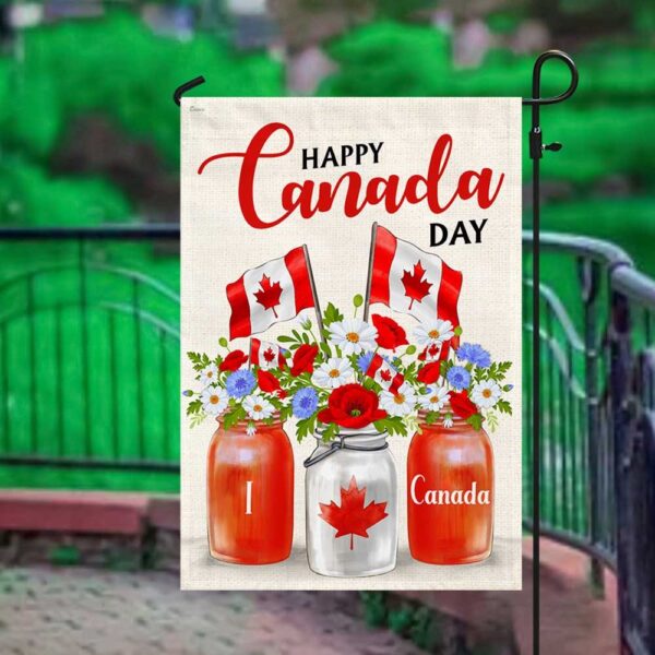 Happy Canada Day Flower Flag TQN1203F: Patriotic Decor - Image 3