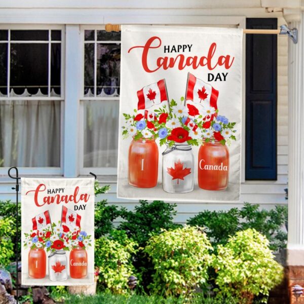 Happy Canada Day Flower Flag TQN1203F: Patriotic Decor - Image 4