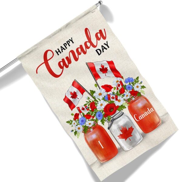 Happy Canada Day Flower Flag TQN1203F: Patriotic Decor - Image 6