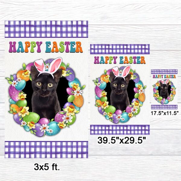 Happy Easter Black Cat Garden Flag | TQN985F - Image 7