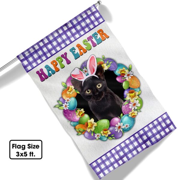 Happy Easter Black Cat Garden Flag | TQN985F - Image 6