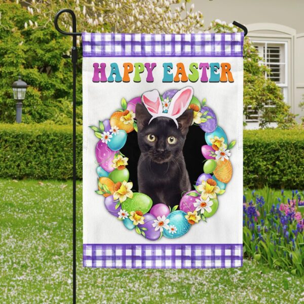 Happy Easter Black Cat Garden Flag | TQN985F - Image 3