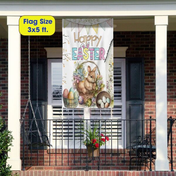 Happy Easter Bunny Eggs Flag: TQN1023F - Image 6