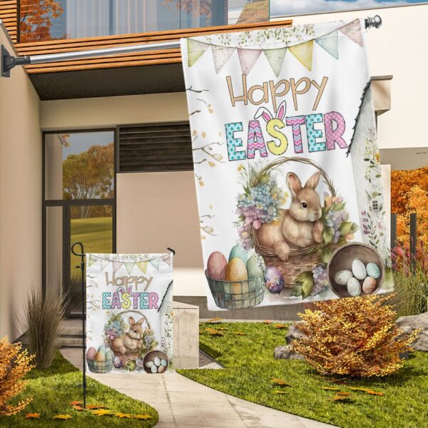 Happy Easter Bunny Eggs Flag: TQN1023F - Image 8