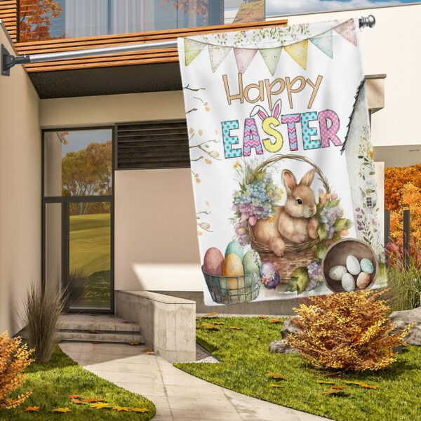 Happy Easter Bunny Eggs Flag: TQN1023F - Image 2