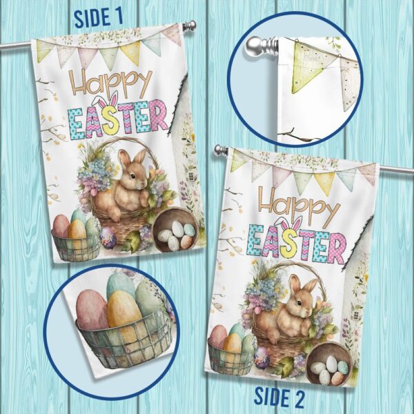 Happy Easter Bunny Eggs Flag: TQN1023F - Image 3