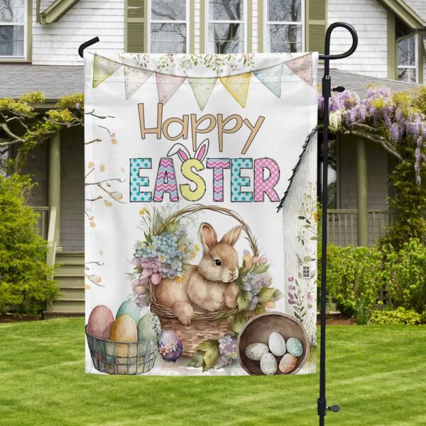Happy Easter Bunny Eggs Flag: TQN1023F