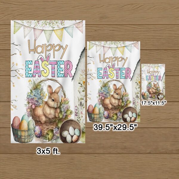 Happy Easter Bunny Eggs Flag: TQN1023F - Image 7