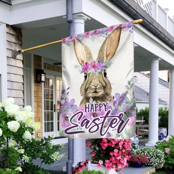 Happy Easter Bunny Flag: Spring Garden Decor TQN935F - Image 2