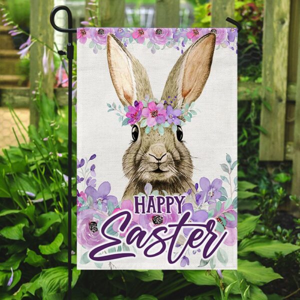 Happy Easter Bunny Flag: Spring Garden Decor TQN935F