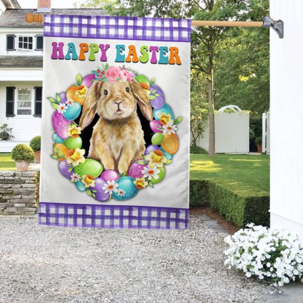 Happy Easter Bunny Flag: TQN960F - Spring Garden Decor - Image 2