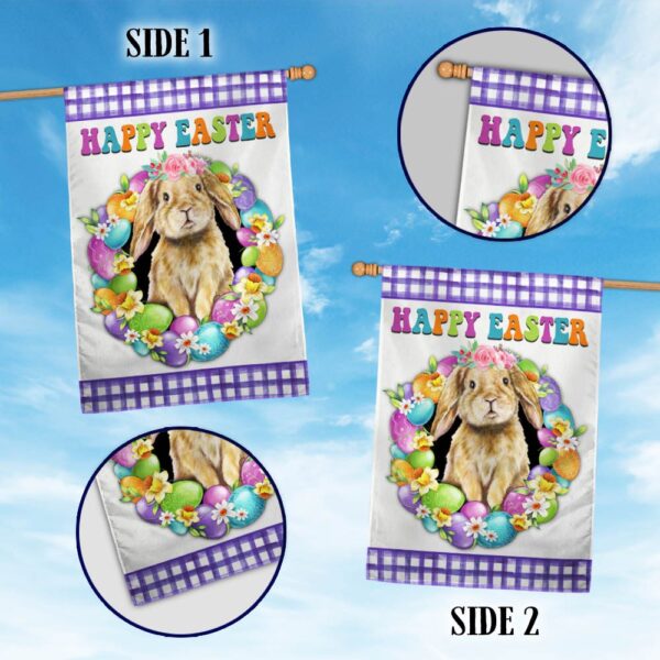 Happy Easter Bunny Flag: TQN960F - Spring Garden Decor - Image 3
