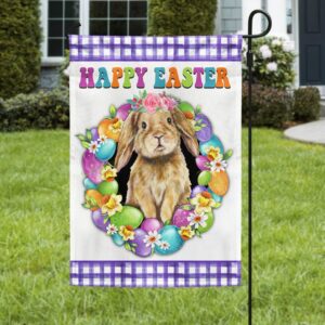 Happy Easter Bunny Flag: TQN960F - Spring Garden Decor