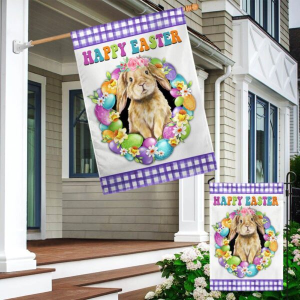 Happy Easter Bunny Flag: TQN960F - Spring Garden Decor - Image 4