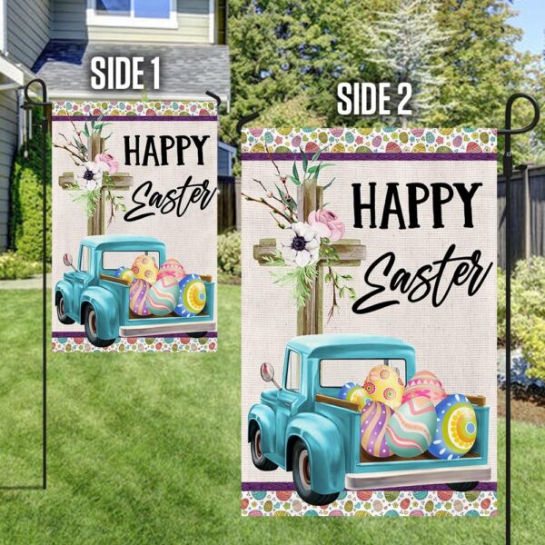 Happy Easter Truck Cross Flag: Christian Easter Decor TQN952F - Image 4