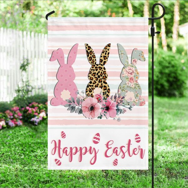 Happy Easter Bunny Garden Flag - Floral Design TQN1024F