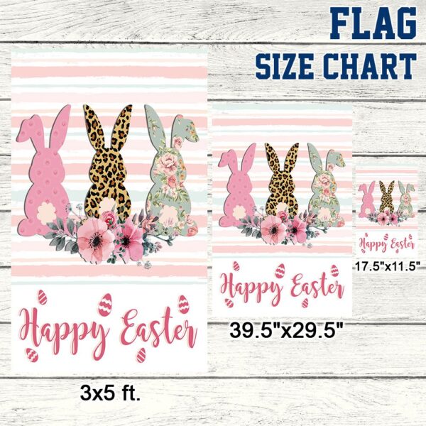 Happy Easter Bunny Garden Flag - Floral Design TQN1024F - Image 7